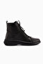 Jina Genuine Leather Black Lace-Up Women's Boots - 2