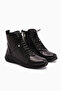 Jina Genuine Leather Black Lace-Up Women's Boots - 3