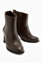 Eliza Genuine Leather Brown Heeled Women's Boots - 5