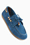 Liah Genuine Leather Denim Blue Women's Loafer Shoes - 2