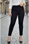 Women's Plus Size High Waist Double Button Slim Leg Crepe Stretch Woven Pants