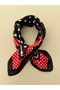 Black white red polka dot pattern modal women's scarf bandana 50x50 cm mini size hair neck bag