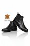 101 Casual Black 100% Genuine Leather Men's 4 Season Boots Chelsea Shoes - 5
