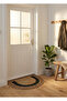 Jute Door Mat Decorative Braided-Edged Striped Half-Moon Mat Entrance Bathroom Kitchen Rug - 3