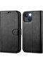 iPhone 13 - 14 Compatible Case 360 Full Coverage Leather Textured Cover Wallet Stand with Card Holder and Clasp