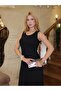 Women's Strappy Long Black Stylish Beach Dress - Black