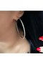 Shiny Hoop Earrings-Silver Color Acr7843