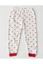Girl's Red Heart Ribbed 100% Cotton Pajama Set Bottom Top Set - 6