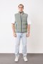 Men's Green Water and Wind Resistant Puffer Vest Lightweight Mock Neck Everyday Wear Casual Style - 2