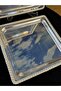 1 Piece Silver Color Tray Silver Casting with Edges Coffee Tea Presentation Tray Steel - 5