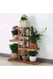 OneDcor Wood Plant Stand With 5 Shelves – Multi-Tier Floor Standing Rack For Indoor And Outdoor - 4