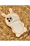 iPhone 14 Pro (6.1 Inch) Compatible Soft Dough Silicone Case with Rabbit Ear Detail and Wide Mirror - 4