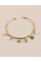 Avelin Adjustable Blue Stone Eye, Clover, Heart, Charm Clasp Bracelet