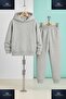 Children's Unisex'Simple Unprinted 3 Sets' 3-Piece Hooded Tracksuit Set - 3