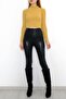 Women's Crop Cut Long Sleeve Stretch Fabric Knitwear Sweater - 4