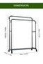 Clothes Organizer And Metal Stand Black 150x96x45cm - 4