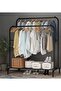 Clothes Rack - Double Metal Stand, Multifunctional Coat & Storage Organizer - 2