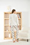 Women's Berlin Rhododendron Bear Patterned White Pajama Set - 4