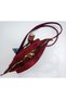 Suede Burgundy Scarf Detail Women's Bag - 4