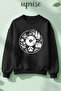 Plak Hayat Loop Design Printed Cotton 3 Thread Crew Neck O Oversized Sweatshirt