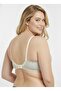 Cream Cotton Wire-Free Sponge-Free Polka Dot Patterned Shaping / Sculpting Bra - Wire-Free Unpadded Comfort Model - 4