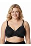 Black Cotton Wire-Free Sponge-Free Polka Dot Patterned Shaping / Sculpting Bra - Wire-Free, Unpadded Comfort Model - 8