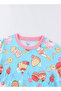 Blue Printed Girls Glow in the dark Pajama Set - 8