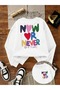 Women's White Now or Never Printed Oversized Crew Neck Sweatshirt