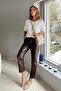 Beli Laced Bitter Brown Leather Trousers