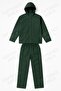 Green 2-Piece Raincoat Set with 0.32 Micron Thick Pockets, Hooded Zippers and Snaps (Top+Pants) - 3