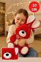 Red Rabbit Plush 37 cm – Soft Toy, Gift Plush Rabbit, Children's Room Decor Plush