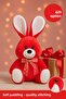 Red Rabbit Plush 37 cm – Soft Toy, Gift Plush Rabbit, Children's Room Decor Plush - 3