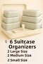 6 Piece Striped - Travel Suitcase Organizer Set Without Mesh - Pouch and Bag Set