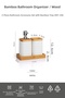 White Bamboo Liquid Soap Dispenser and Toothbrush Holder Set - 5
