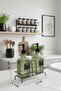 Modern Embossed Patterned Glass Double Liquid Soap Dispenser & Detergent Dispenser Set, Green - 500 ml Glass Soap Dispenser - 5
