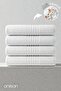 4-Piece Strip Bath Towel - 70X140 Cm, 475 Gr, 100% Cotton, Spa and Hotel Towel