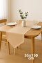 Luxury Linen Cream Runner Tablecloth Rustic Chic Tufted Decorative Table Cover 35X150 cm - 2