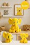 Yellow Elephant Plush Toy 20×17 cm – Children's Room Decor, Cute Baby Gift, Soft Plush Figure - 2