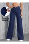 Evelin Navy Blue New Season High Waist Wide Leg Stretch Fabric Loose Jeans Pantsdrdn-2 - 2