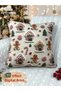 1 Pcs Kirlent Kilifi 43X43 cm Double-Sided Digital Printing New Year's New Year Christmas New Year Christmas