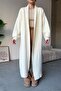 Long Casual Knitwear Cardigan Ecru 8245 - 2