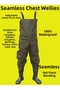 Chest Waders, PVC Overall Waders, 100% Waterproof, Stain Resistant 55 Micron Stitch-Free Overall