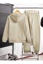 Casual Los Angeles Printed 3 Thread Comfortable Winter Thick Bottom Top Hooded Sweatsuit Set - 2