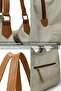 Myra Women's Cream PU Leather Casual Shoulder Bag Three-Compartment Soft Tote Handbag - 5