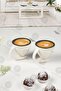 2-Piece Porcelain Coffee Cup Set with Self-Contained Saucer, Black Gilded