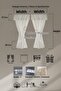 Natural Ruffle Curtain Farballi Vintage Double Wing Cream - 3