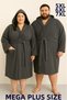 Anthracite Colored Mega Oversized Unisex 100% Cotton Hooded Luxury Bathrobe (5Xl-6Xl-7Xl Sizes)