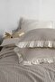 Soil %100 Cotton Ruffled Yarn-Dyed Single Duvet Cover Set 160*220 - 2