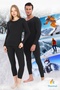 Unisex Winter Warm Thermal Underwear Top and Bottom Set, Cotton Anthracite Color Thermal Set