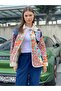 Women's Patchwork Patterned Oversize Jacket - 4